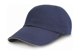 Result Headwear Zware katoenen drill-pet in Navy/Putty, voorkant
