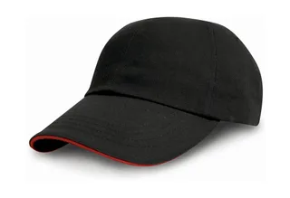 Result Headwear Zware katoenen drill-pet in Black/Red, voorkant