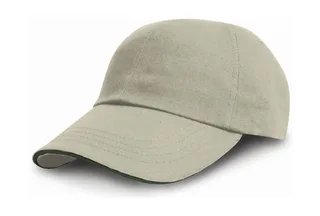 Result Headwear Zware katoenen drill-pet in Putty/Bottle, voorkant