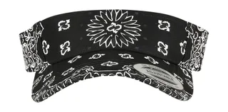 Flexfit Visor Bandana Print in Black, voorkant
