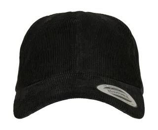 Flexfit Low-profile corduroy dad cap in Black, voorkant