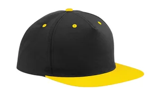Beechfield 5-panel snapback with contrast colour in Black/Yellow, voorkant