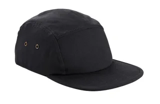 Beechfield Canvas 5-panel cap in Black, voorkant
