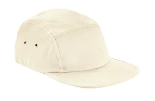 Beechfield Canvas 5-panel cap in Natural, voorkant