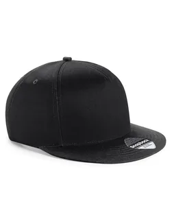 Beechfield Kinder snapback in Black/Black, voorkant