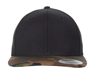 Flexfit Classic Snapback 2-Tone Camo in Black/Green Camo, voorkant