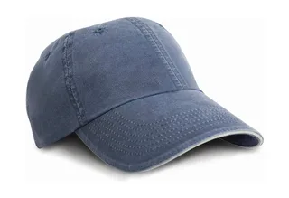 Result Headwear Fine cotton twill cap in Navy/Putty, voorkant
