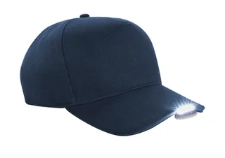 Beechfield Cap with LED light in French Navy, voorkant