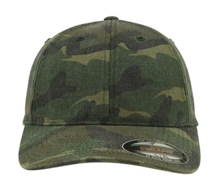 Flexfit Garment Washed Camo in Green Camo, voorkant
