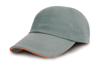 Result Headwear Drill-pet van geborsteld katoen in Heather/Amber, voorkant