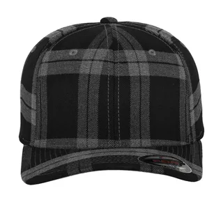 Flexfit Pet met tartanruit in Black/Grey, voorkant