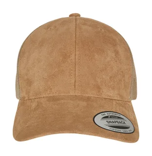 Flexfit Truckerspet van suède leer in Khaki, voorkant