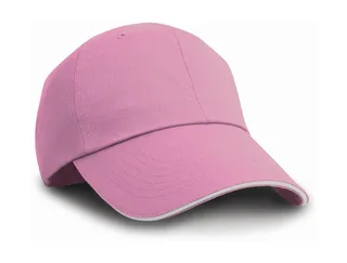 Result Headwear Herringbone cap in Pink/White, voorkant