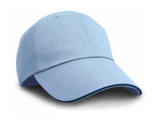 Result Headwear Herringbone cap in Sky/Navy, voorkant