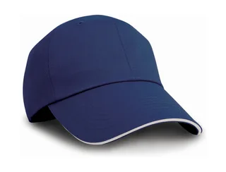 Result Headwear Herringbone cap in Navy/White, voorkant