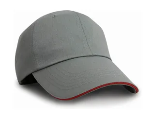 Result Headwear Herringbone cap in Grey/Red, voorkant