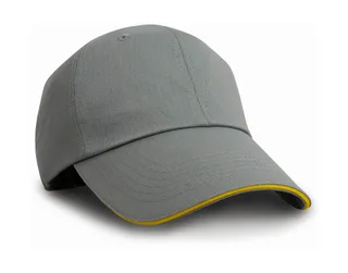 Result Headwear Herringbone cap in Grey/Yellow, voorkant