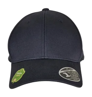 Flexfit 110 pet van biologisch katoen in Dark Navy, voorkant