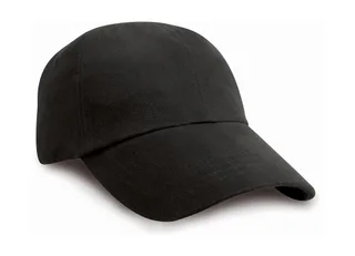 Result Headwear Kinderpet van geborsteld katoen in Black, voorkant