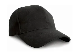 Result Headwear Pro-Style zware katoenen pet in Black, voorkant