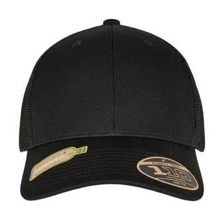 Flexfit 110 Recycled Alpha Shape Trucker in Black, voorkant