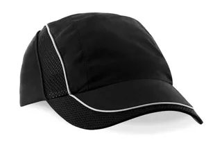 Beechfield Coolmax® Flow mesh cap in Black, voorkant