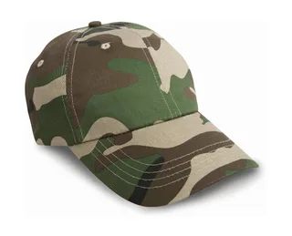 Result Headwear Heavy cotton drill cap in Olive Camo, voorkant