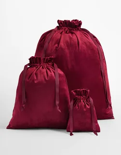 Bagbase Velvet gift bag in Ruby Red, voorkant