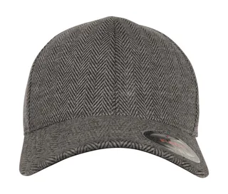 Flexfit Visgraat melange pet in Black/Heather Grey, voorkant