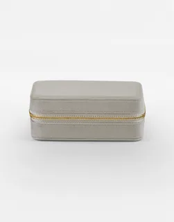 Bagbase Velvet Travel Jewellery Box in Moonstone, voorkant
