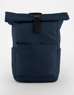 Bagbase Premium recycled roll-top backpack in Navy, voorkant