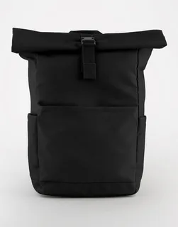 Bagbase Premium recycled roll-top backpack in Black, voorkant
