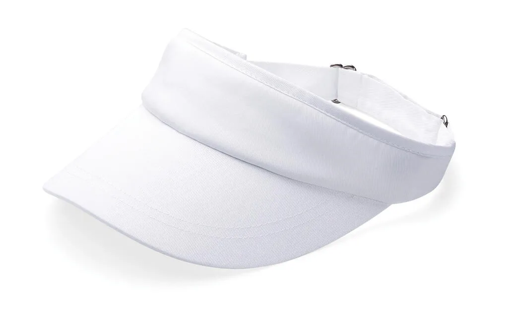 Beechfield Sports visor in White, voorkant – te bedrukken met jouw logo of tekst