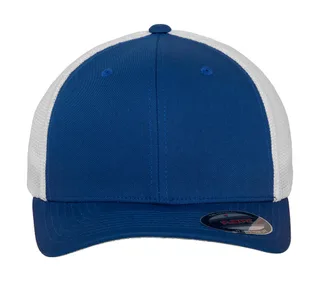 Flexfit Tweekleurige mesh truckerspet in Royal/White, voorkant