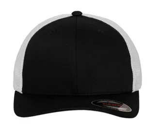 Flexfit Tweekleurige mesh truckerspet in Black/White, voorkant