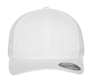 Flexfit mesh truckerpet in White, voorkant
