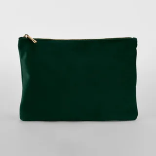 Bagbase Velvet Accessory Pouch in Dark Emerald, voorkant