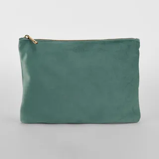 Bagbase Velvet Accessory Pouch in Jade, voorkant