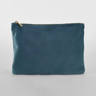 Bagbase Velvet Accessory Pouch in Blue Topaz, voorkant