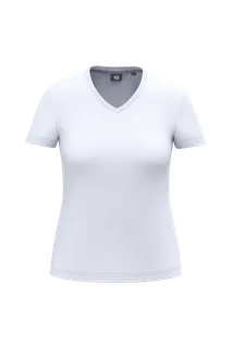 WK. Designed To Work Ecologisch antibacterieel dames-T-shirt met V-hals in White, voorkant