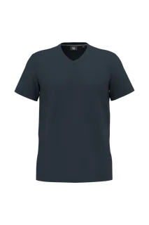 WK. Designed To Work Ecologisch antibacterieel heren-T-shirt met V-hals in Navy, voorkant