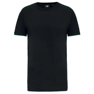 WK. Designed To Work T-shirt Day To Day korte mouwen in Black / Kelly Green, voorkant