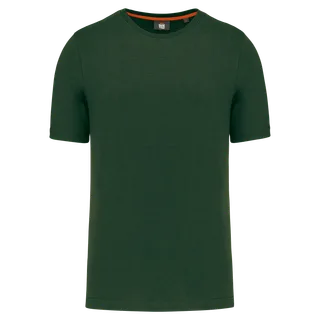 WK. Designed To Work Ecologisch heren T-shirt ronde hals in Forest Green, voorkant