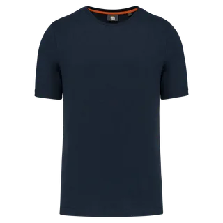 WK. Designed To Work Ecologisch heren T-shirt ronde hals in Navy, voorkant