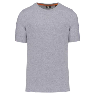 WK. Designed To Work Ecologisch heren T-shirt ronde hals in Oxford Grey, voorkant