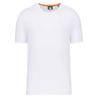 WK. Designed To Work Ecologisch heren T-shirt ronde hals in White, voorkant