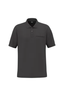 WK. Designed To Work Ecologische polo met borstzakje uniseks in Dark Grey, voorkant