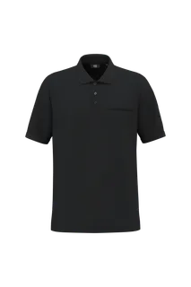 WK. Designed To Work Ecologische polo met borstzakje uniseks in Black, voorkant
