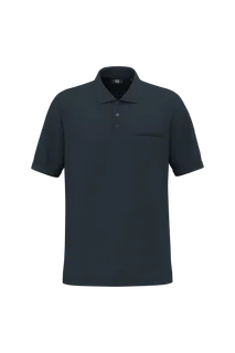 WK. Designed To Work Ecologische polo met borstzakje uniseks in Navy, voorkant