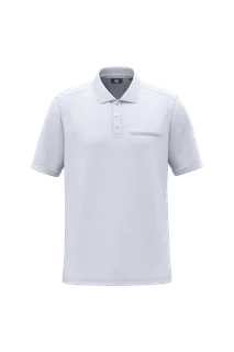 WK. Designed To Work Ecologische polo met borstzakje uniseks in White, voorkant